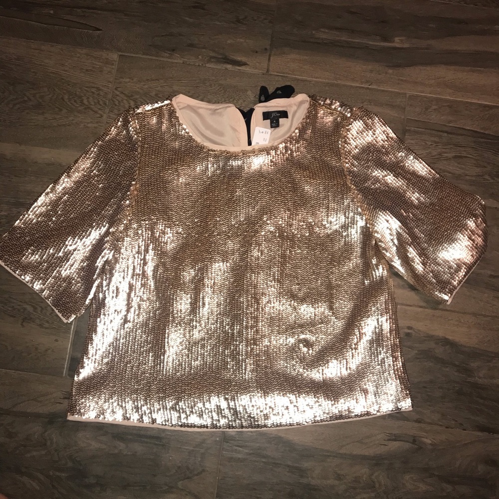 Sequin gold short sleeve